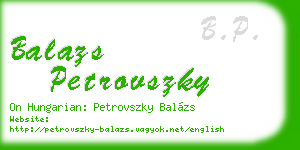 balazs petrovszky business card