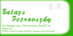 balazs petrovszky business card